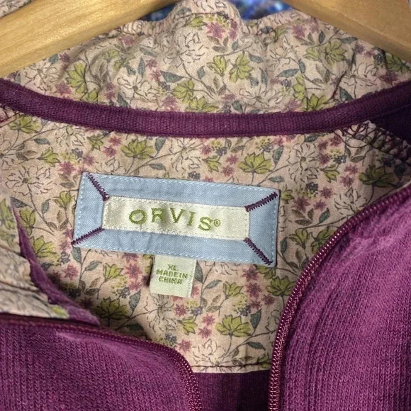ORVIS Purple Quarter Zip Jacket XL - Picture 3 of 6